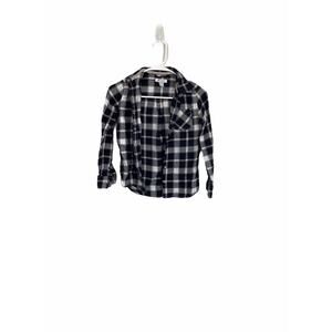 Tractr Black Button Down Plaid Shirt Medium 10/12